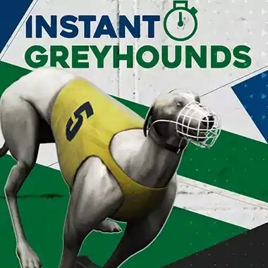 Instant Virtual Greyhounds slot logo by Leap Gaming at Betico Casino