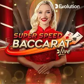 Super Speed Baccarat slot logo by Evolution at Betico Casino